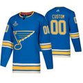 Blues Customized Blue Alternate 2019 Stanley Cup Champions Jersey Stitched