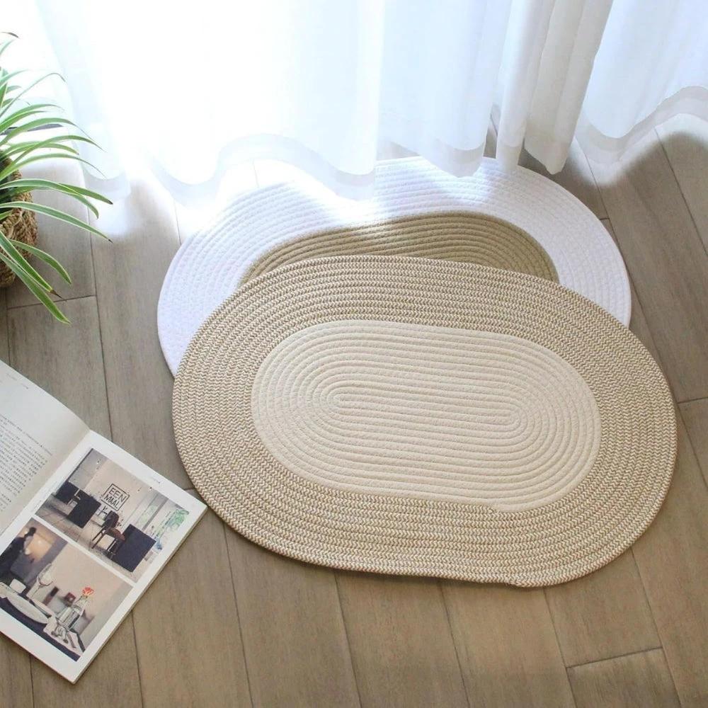 Boho Braided Hemp Oval Rug