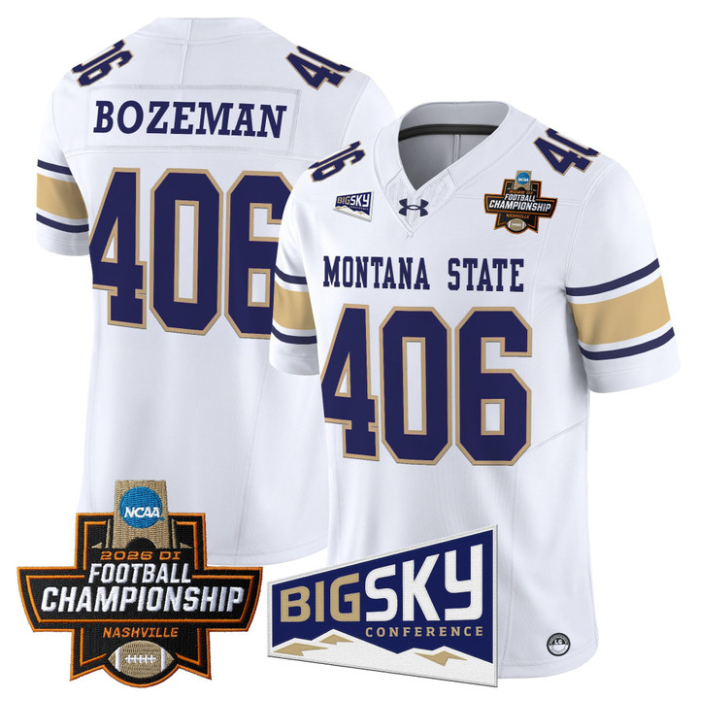 Bozeman Jersey #406 Montana State Bobcats 2026 Football Championship White