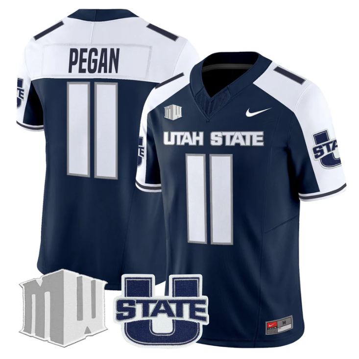 Braden Pegan Jersey #11 Utah State Aggies 2025 Vapor Limited Stitched