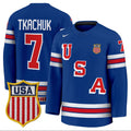 Brady Tkachuk Jersey #7 USA Olympic 2026 Premium Hockey Stitched
