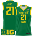 Brandon Angel Jersey #21 Oregon Ducks 2024 Lightweight Basketball Green