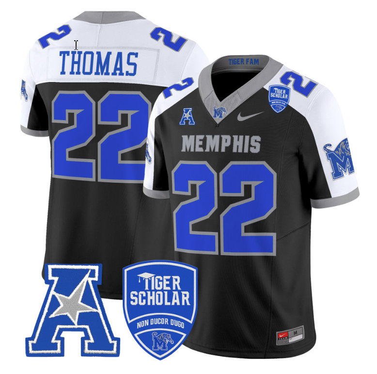 Brandon Thomas Jersey #22 Memphis Tigers 2024 Vapor Limited Stitched