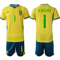 Brazil #1 A.BECKER Jersey National Team x World Cup 2026 Home On Field Soccer