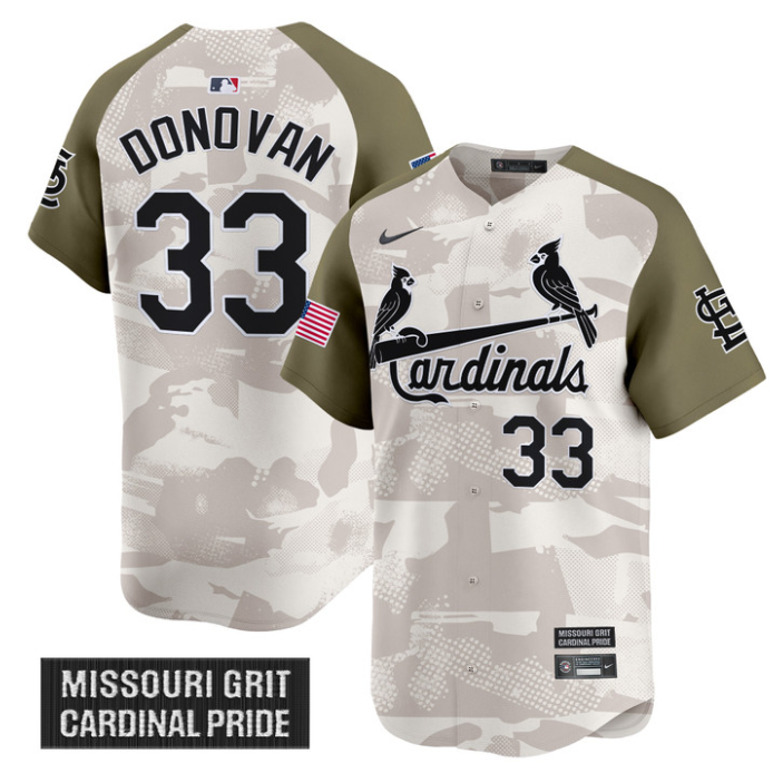 Brendan Donovan Jersey #33 St. Louis Cardinals 2025 Armed Forces Day Vapor Stitched