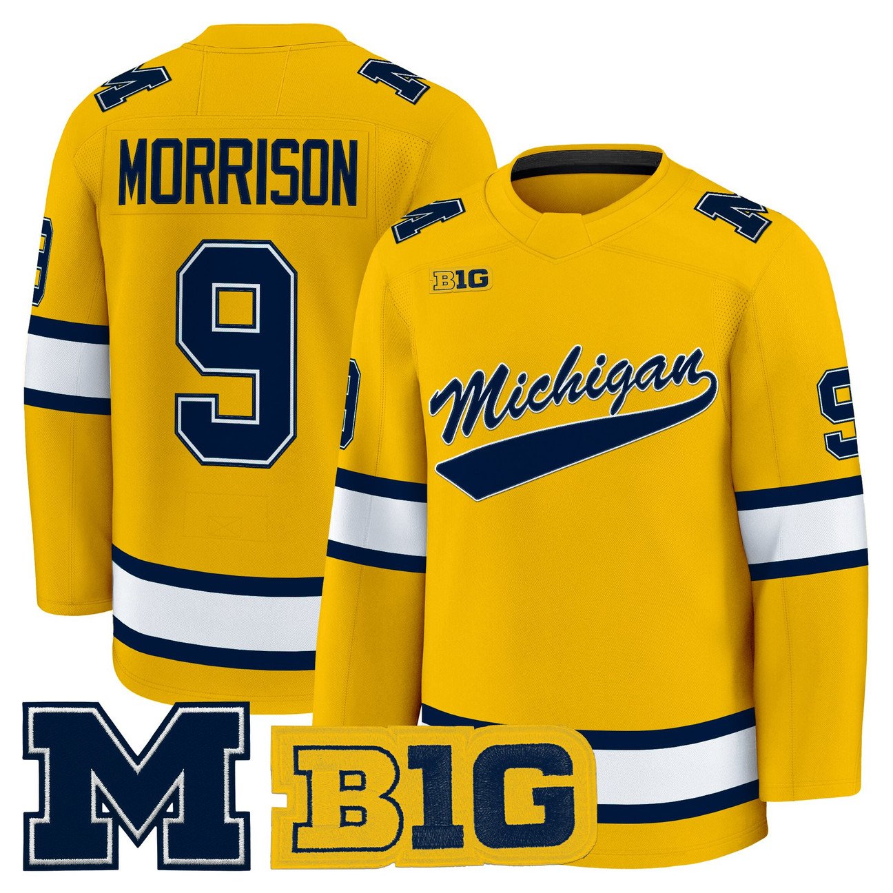 Brendan Morrison Jersey #9 Michigan Wolverines 2025-26 Premium Stitched Maize