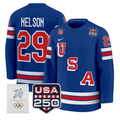 Brock Nelson Jersey #19 USA Olympic 250 Patch Hockey 2026 Stitched