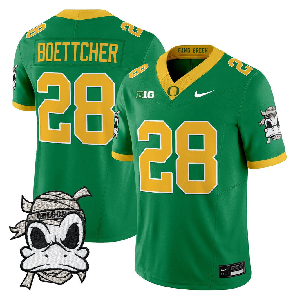 Bryce Boettcher Jersey #28 Oregon Ducks 2025 Mummy Duck Vapor Stitched