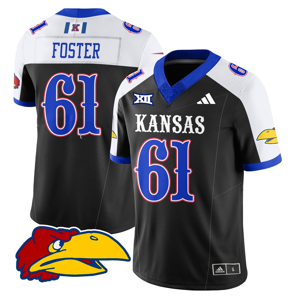 Bryce Foster Jersey #61 Kansas Jayhawks Football 2025 Limited Stitched