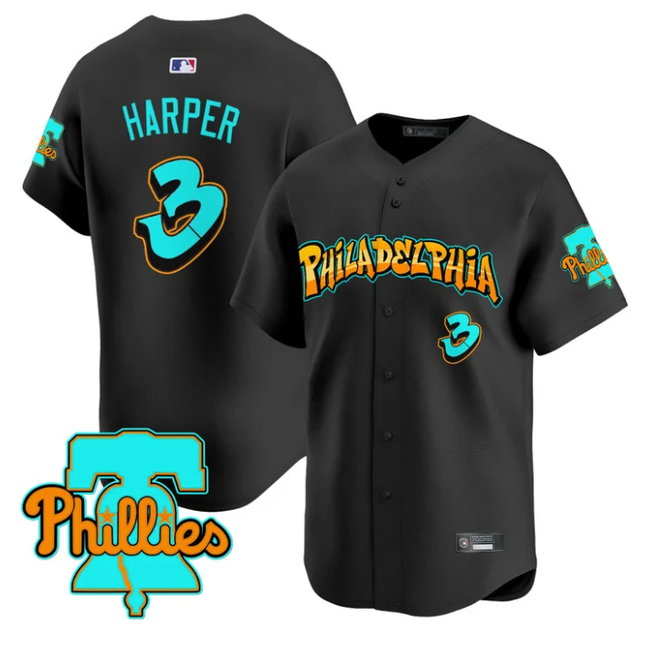 Bryce Harper Jersey #3 Philadelphia Phillies Graffiti Broad Street Edition