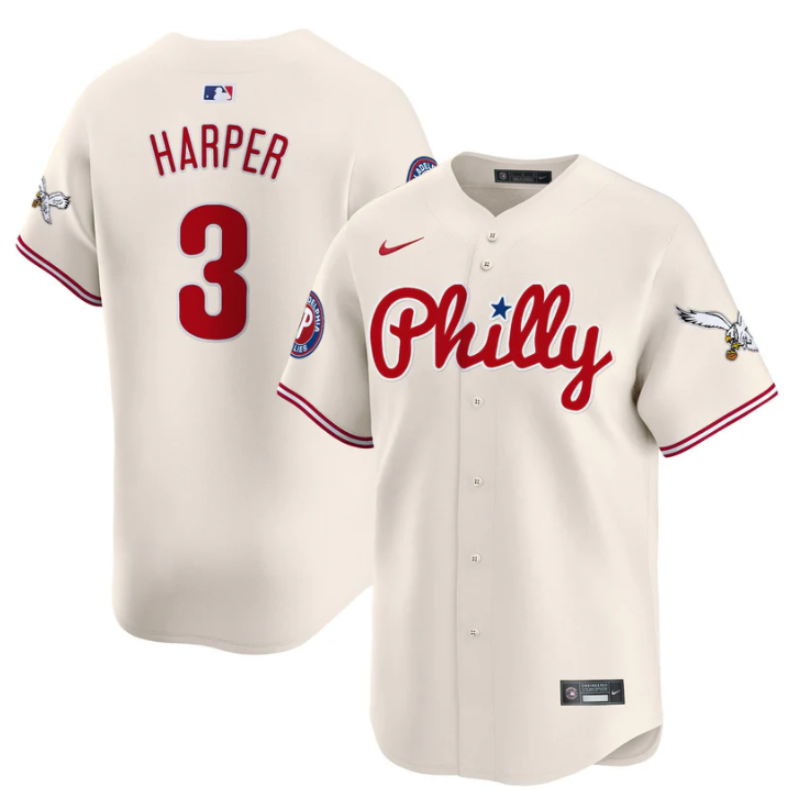Bryce Harper Jersey #3 Phillies and Eagles Vapor Premier Limited Stitched