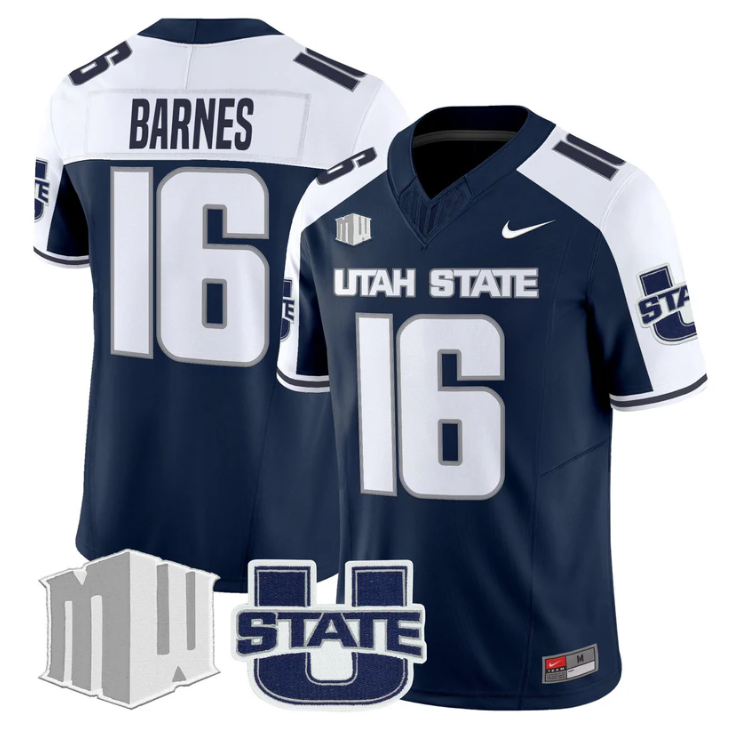 Bryson Barnes Jersey #16 Utah State Aggies 2025 Vapor Limited Stitched
