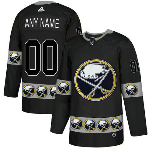 Buffalo Sabres Custom Black Team Logos Fashion Jersey Stitched