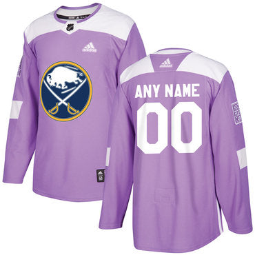Buffalo Sabres Purple Pink Custom Hockey Fights Cancer Practice Jersey Stitched