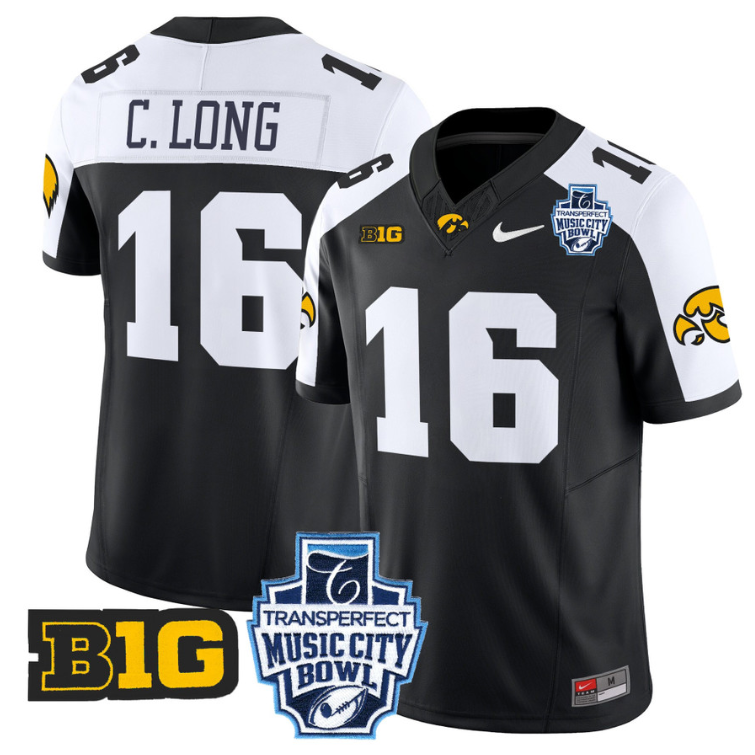 Chuck Long Jersey #16 Iowa Hawkeyes 2024 Music City Bowl Patch