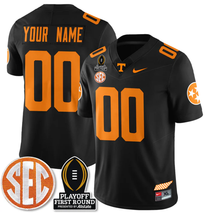 Custom Tennessee Vols Jersey Playoff First Round Patch Football