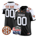 Custom Texas Longhorns Jersey Peach Bowl Patch Vapor Football