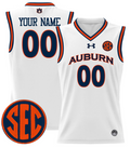 Custom Auburn Tigers Jersey Name, Number 2024 Lightweight Basketball White