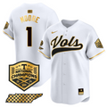 Christian Moore Jersey #1 Tennessee Vols 2024 Champions Stitched White Gold