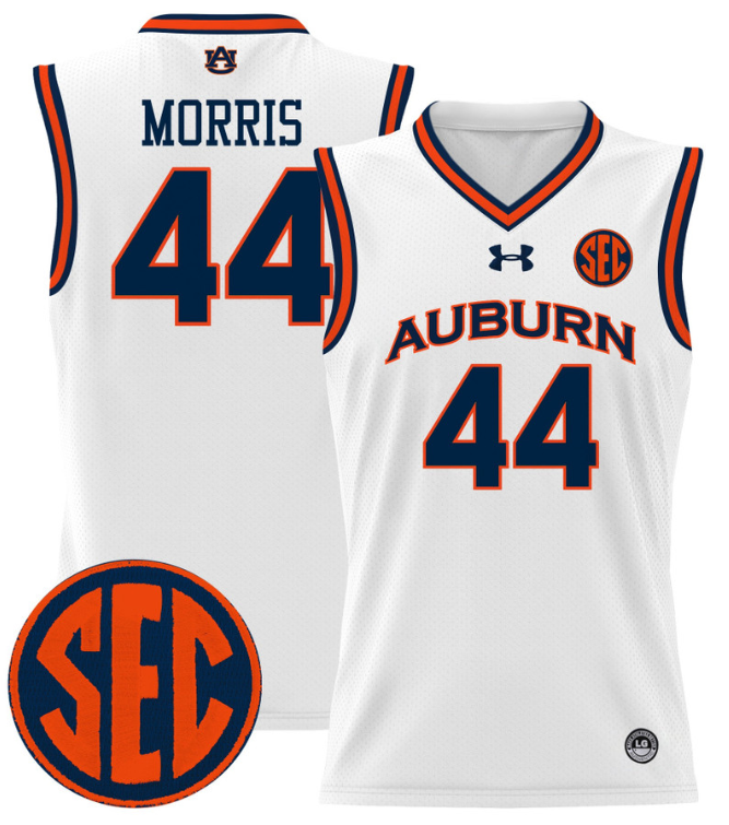 Chris Morris Jersey #44 Auburn Tigers 2024 Lightweight Basketball White