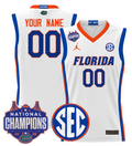 Custom Florida Gators Jersey 2025 National Champions Patch Stitched White