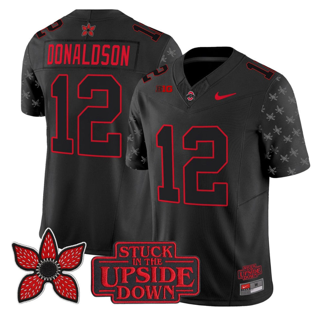 CJ Donaldson Jersey #12 Ohio State Buckeyes Stranger Things Edition Stitched