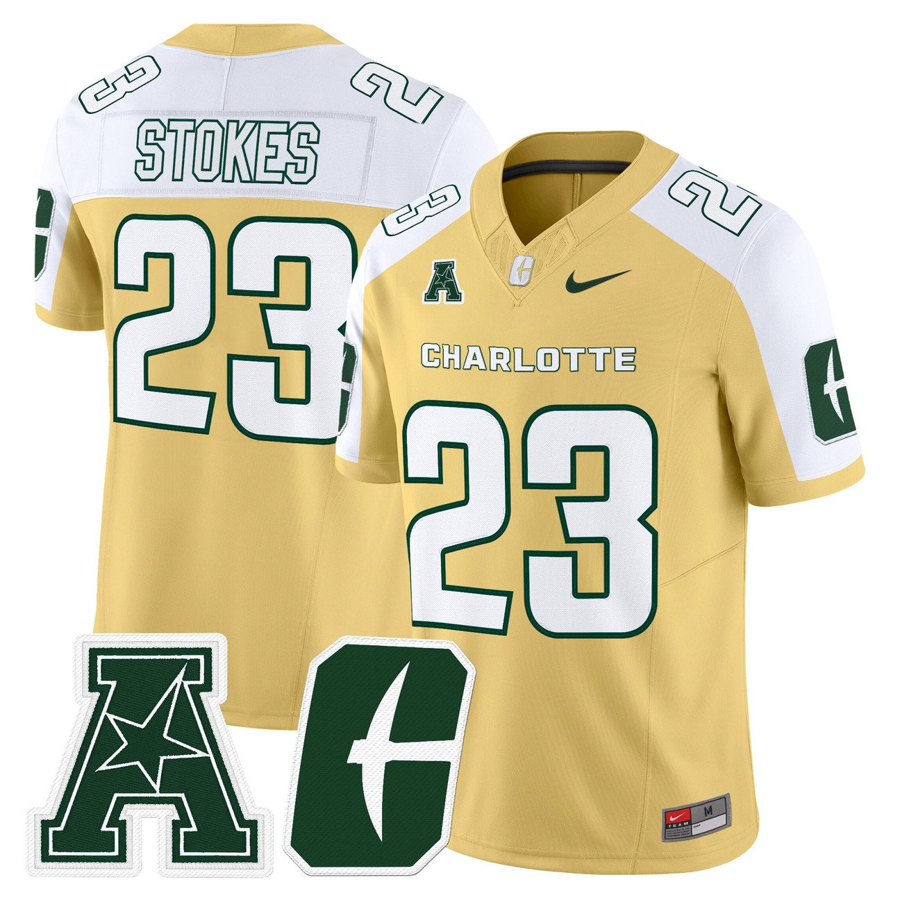 CJ Stokes Jersey #23 Charlotte 49ers 2025 Vapor Limited Stitched