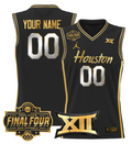 Custom Houston Cougars Jersey 2025 Final Four Patch Basketball Black Gold
