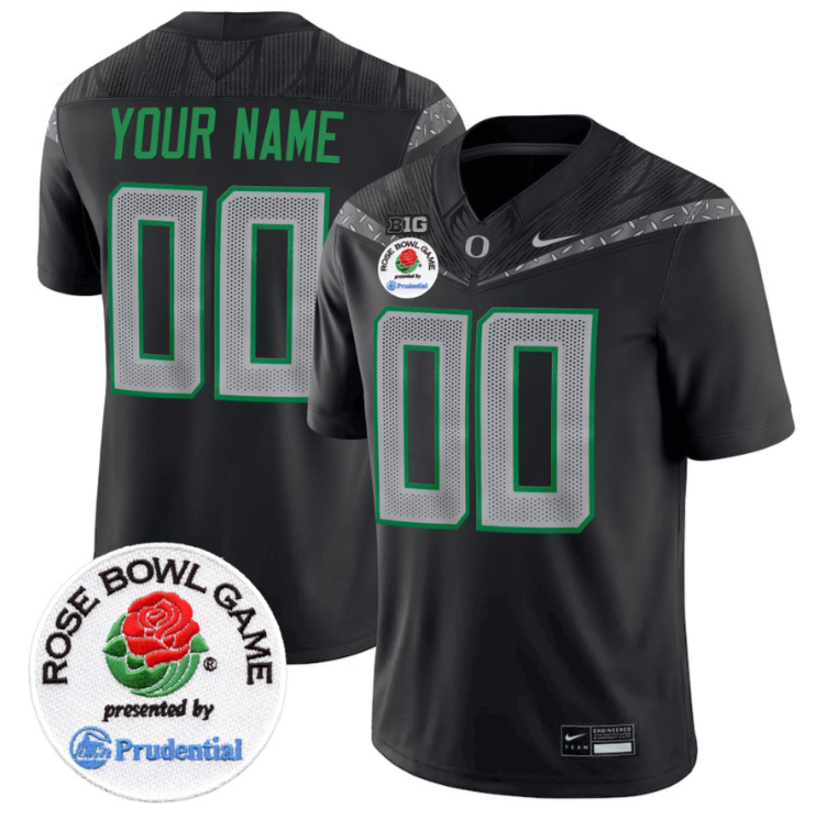 Custom Oregon Ducks Jersey Rose Bowl Patch Vapor Limited V2 Stitched