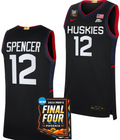 Cam Spencer Jersey #12 UConn Huskies Basketball 2024 NCAA March Madness Final Four Navy