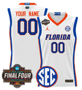 Custom Florida Gators Jersey 2025 Final Four Patch Basketball Stitched White
