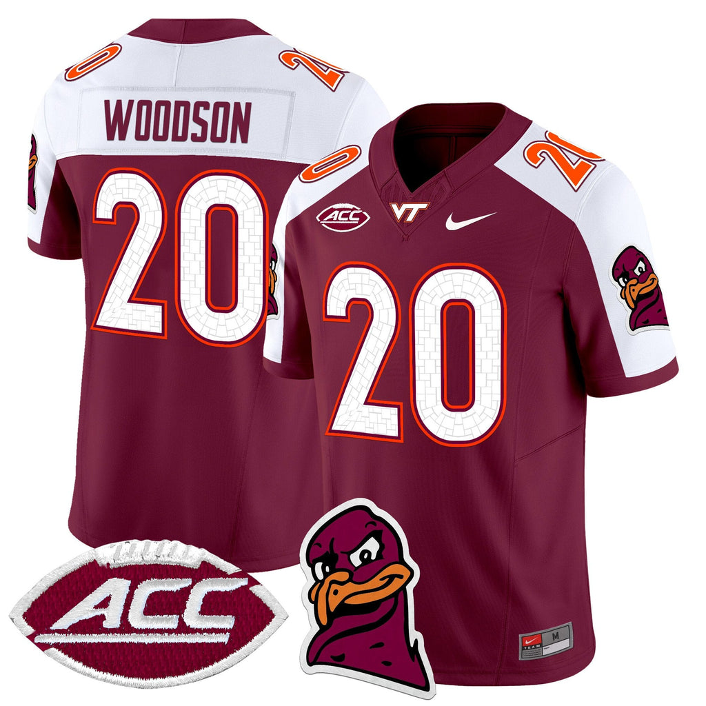 Caleb Woodson Jersey #20 Virginia Tech Hokies 2025 Stitched