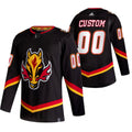 Calgary Flames Custom Black 2020-21 Reverse Retro Alternate NHL Jersey Stitched