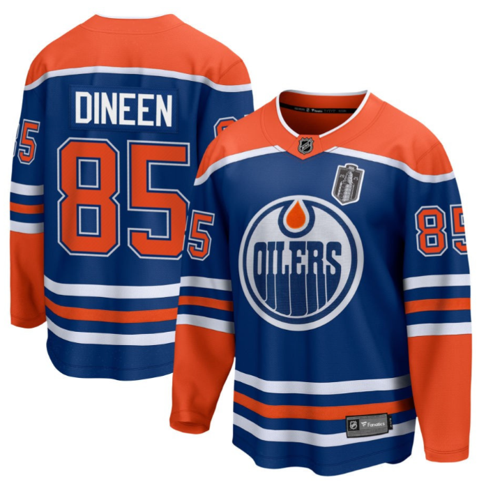Cam Dineen 85 Edmonton Oilers 2025 Stanley Cup Final Home Breakaway Men Jersey