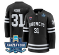 Cameron Rowe Jersey #31 Western Michigan Broncos 2025 Frozen Four Patch Stitched
