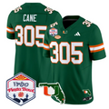 Cane Jersey #305 Miami Hurricanes 2026 Fiesta Bowl Florida Stitched Green