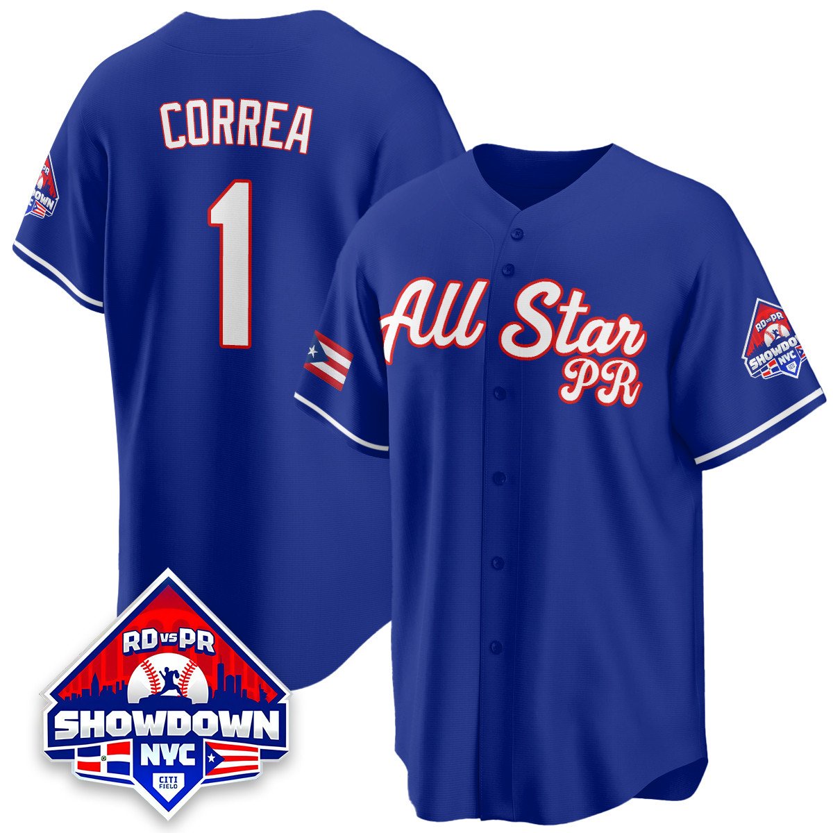 Carlos Correa Jersey #1 Puerto Rican Baseball All-Star 2025 Stitched