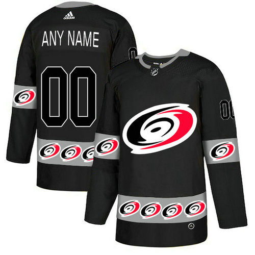 Carolina Hurricanes Custom Black Team Logos Fashion Jersey Stitched