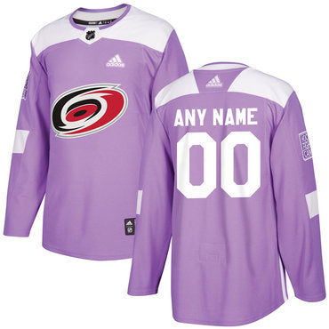 Carolina Hurricanes Purple Pink Custom  Hockey Fights Cancer Practice Jersey Stitched