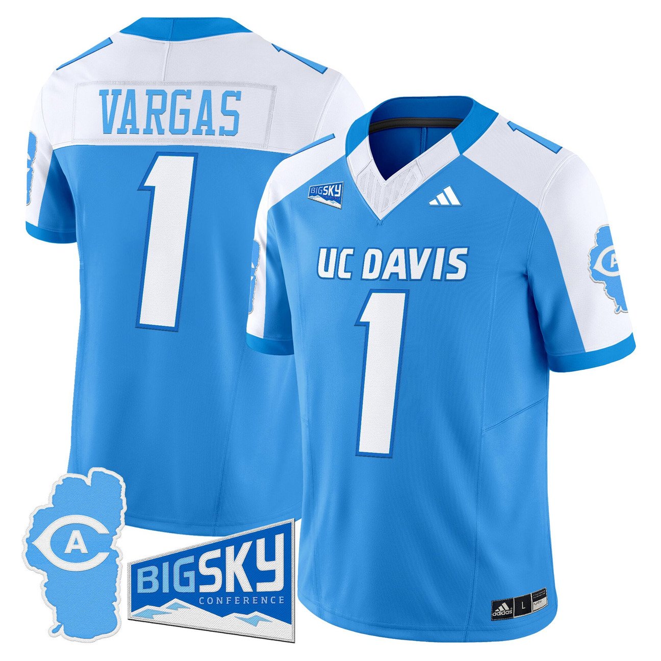 Carter Vargas Jersey #1 UC Davis Aggies 2025 Lake Tahoe Patch Stitched