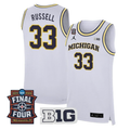 Cazzie Russell Jersey #33 Michigan Wolverines 2026 Final Four Stitched White