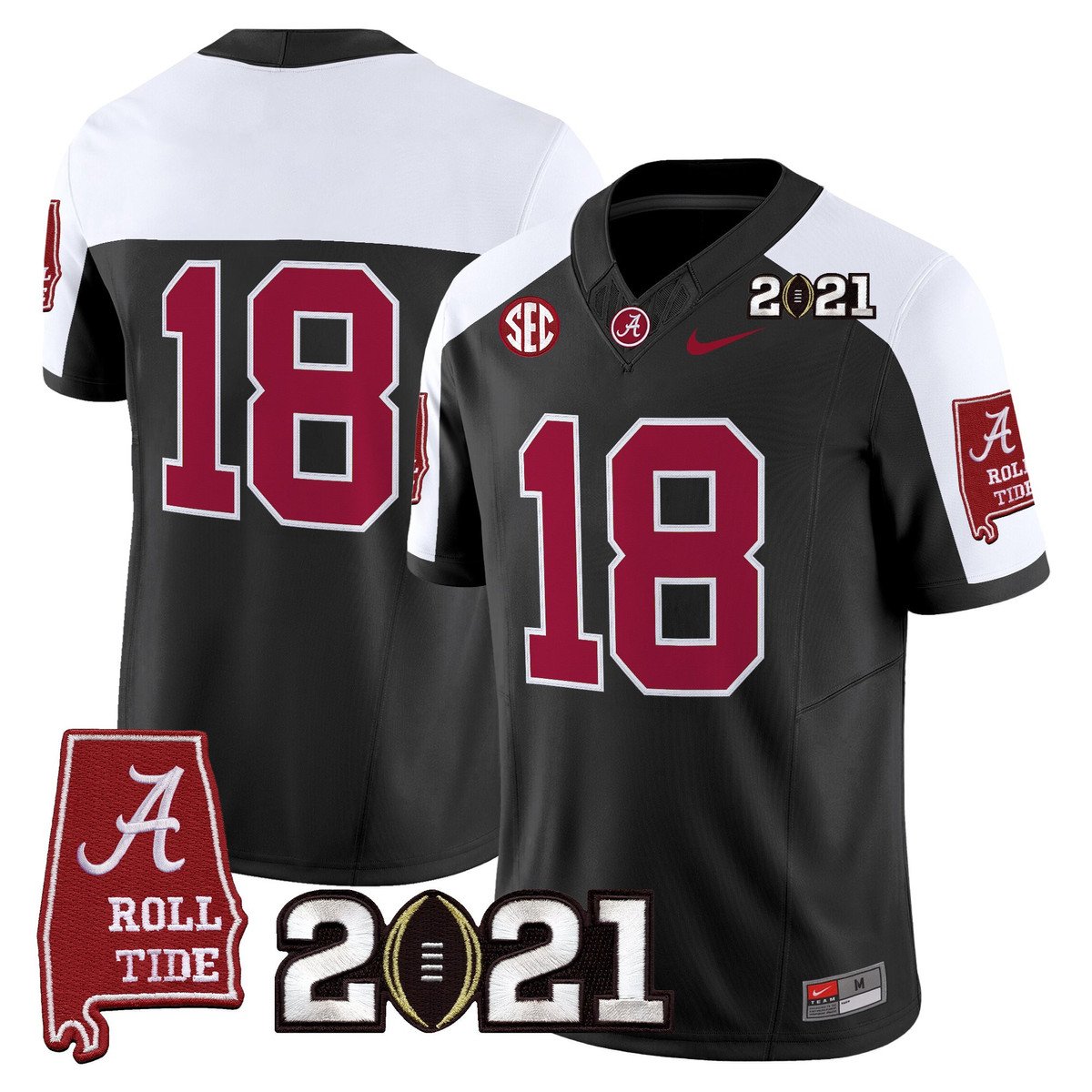 Champions Jersey #18 Alabama 2021 CFP Championship Alabama Map