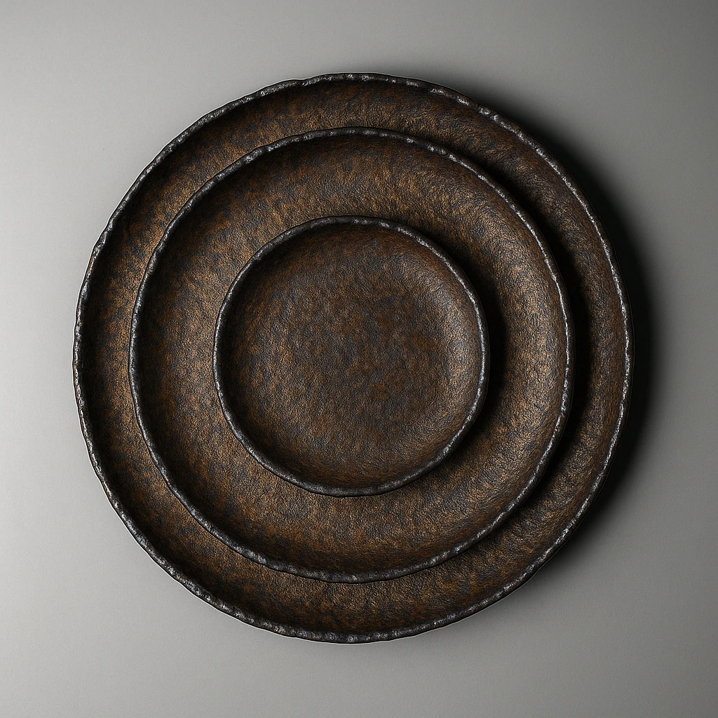 Hammer-Divot Inspired Industrial Plate Set