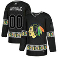 Chicago Blackhawks Custom Black Team Logos Fashion Jersey Stitched