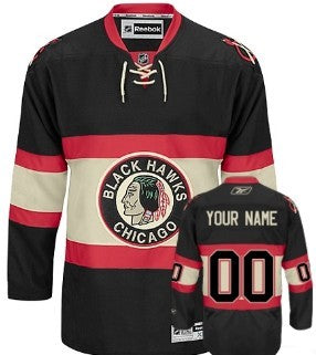 Chicago Blackhawks Customized Black Third Jersey Stitched