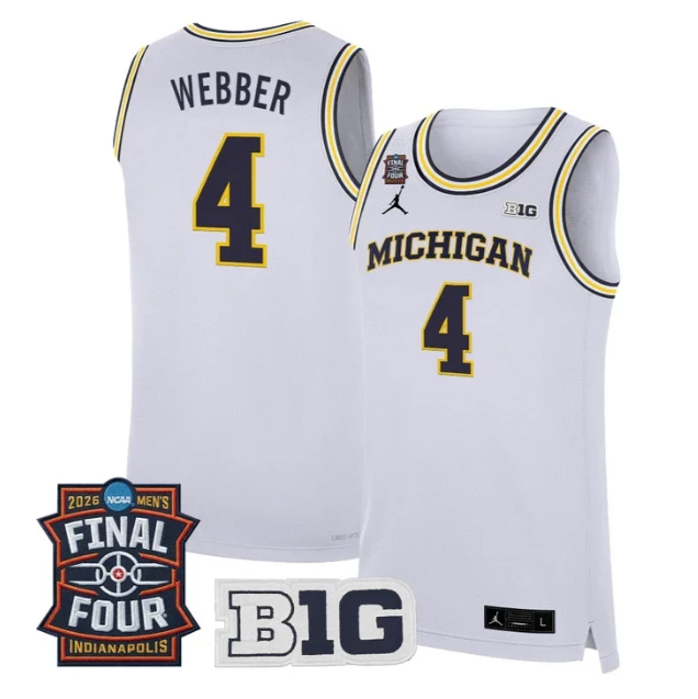Chris Webber Jersey #4 Michigan Wolverines 2026 Final Four Stitched White
