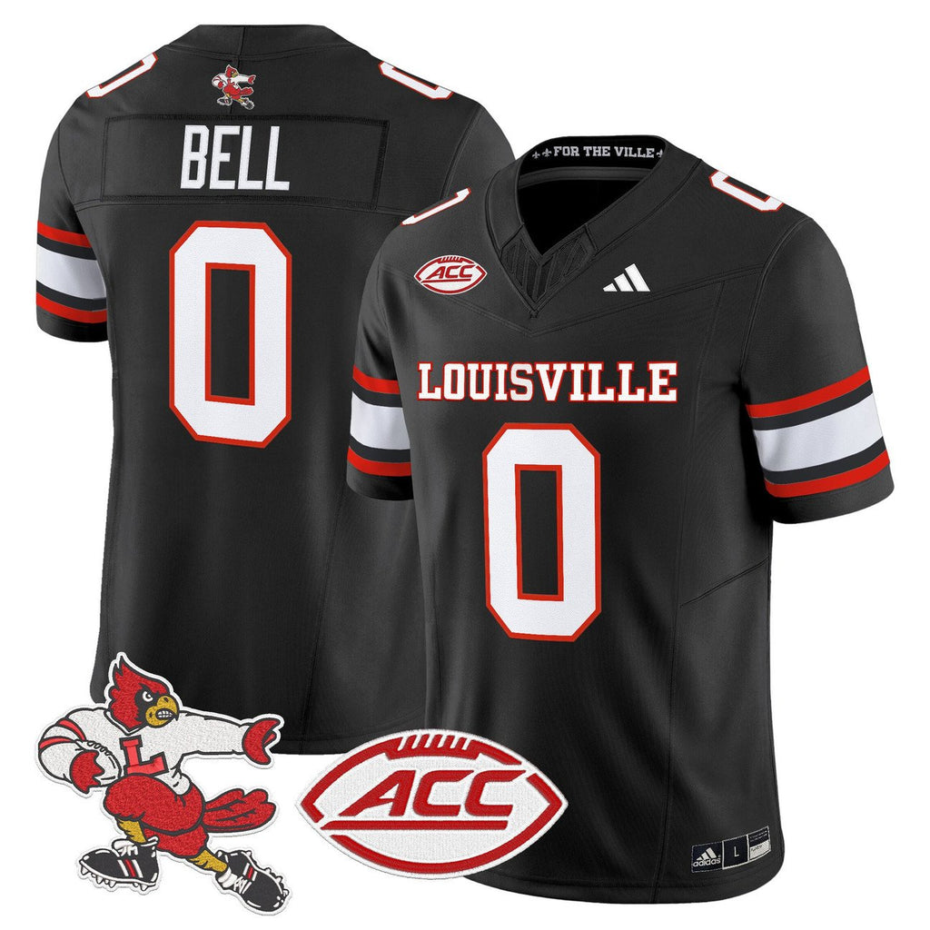 Chris Bell Jersey #0 Louisville Cardinals 2025 Vapor Stitched