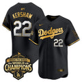 Clayton Kershaw Jersey #22 Dodgers 2025 Back-To-Back Champions Stitched
