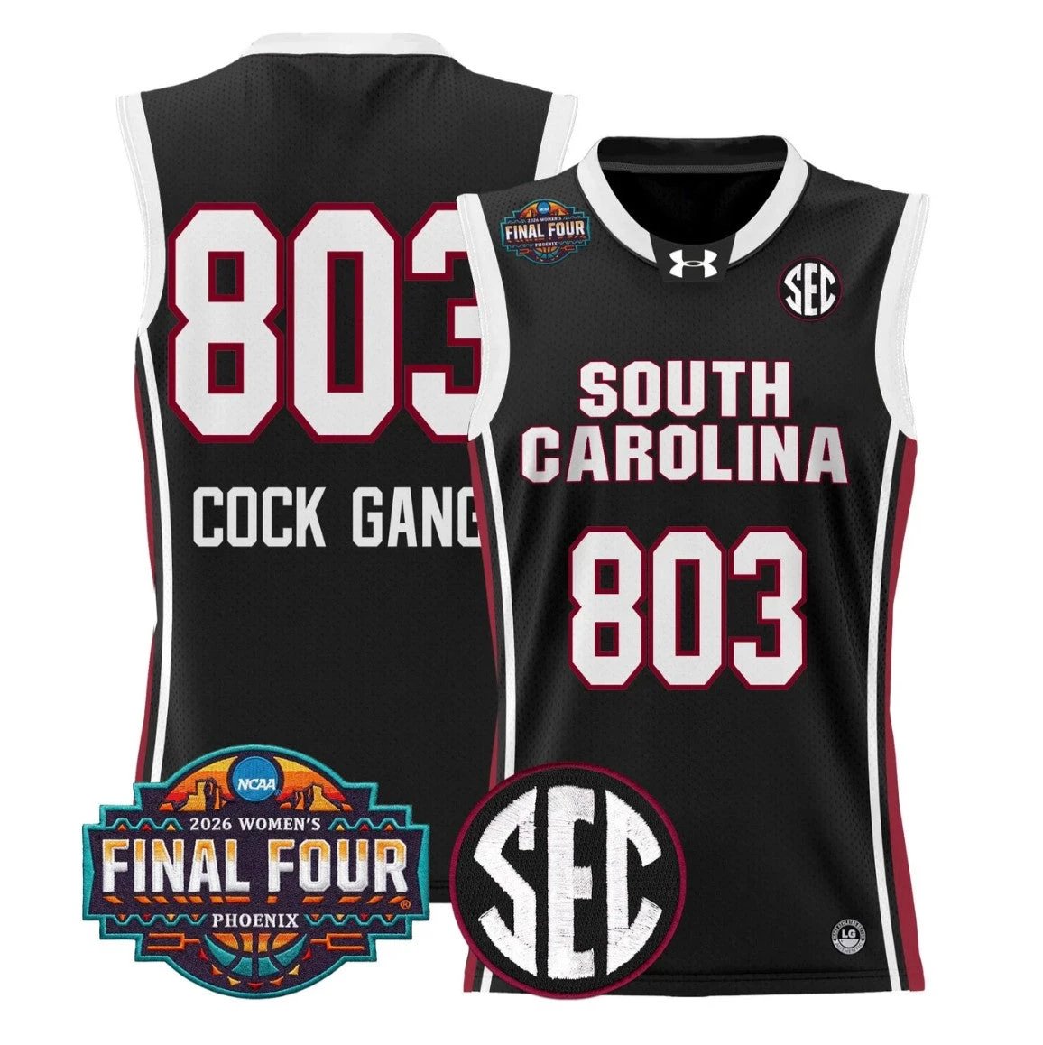 Cock Gang Jersey #803 South Carolina 2026 Final Four Stitched Black