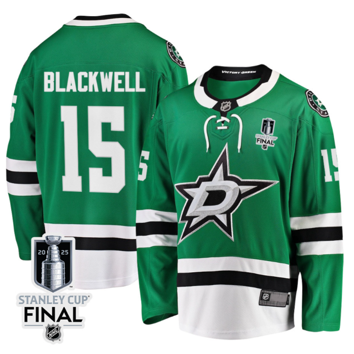 Colin Blackwell 15 Dallas Stars 2025 STANLEY CUP Final Patch Home Men Jersey Black